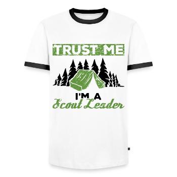 Cub Scout Design Für Einen Pfadfinderführer - Men's Ringer Shirt - white/black - Front - AI Model Female 172 light (172cm) & AI Model Male 178 dark (178cm)