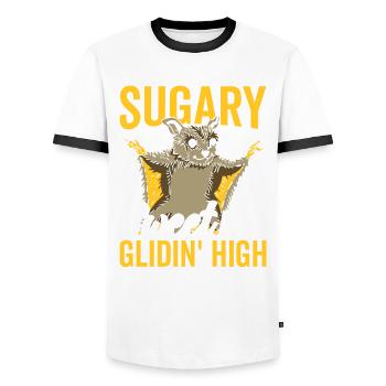 Glidin' High Sugar Glider Propriétaire de Sugar Gliders - T-shirt contrasté Homme - blanc/noir - Devant - AI Model Female 172 light (172cm) & AI Model Male 178 dark (178cm)