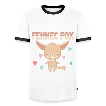 I'm really a Fennec Fox owner Fennec - Men's Ringer Shirt - white/black - Front - AI Model Female 172 light (172cm) & AI Model Male 178 dark (178cm)