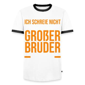 Familienmotiv Bruder - Männer Kontrast-T-Shirt - Weiß/Schwarz - Vorne - AI Model Female 172 light (172cm) & AI Model Male 178 dark (178cm)
