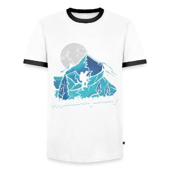 Alpenüberquerung Oberstdorf Meran Pilgerweg - Männer Kontrast-T-Shirt - Weiß/Schwarz - Vorne - AI Model Female 172 light (172cm) & AI Model Male 178 dark (178cm)