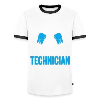 Dental technician Dental prosthodontist - Men's Ringer Shirt - white/black - Front - AI Model Female 172 light (172cm) & AI Model Male 178 dark (178cm)