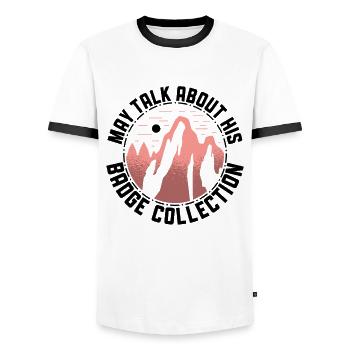 Pfadfinderleiter-design Für Einen - Männer Kontrast-T-Shirt - Weiß/Schwarz - Vorne - AI Model Female 172 light (172cm) & AI Model Male 178 dark (178cm)