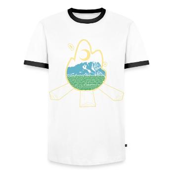 Zugspitze Wandern - Männer Kontrast-T-Shirt - Weiß/Schwarz - Vorne - AI Model Female 172 light (172cm) & AI Model Male 178 dark (178cm)