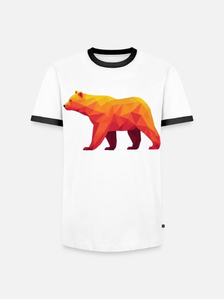 Warm-Toned Geometric Grizzly Art - Men's Ringer Shirt - white/black