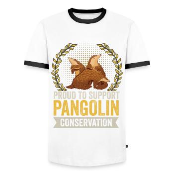 Unterstützen Sie Pangolin Conservation Pangolins - Männer Kontrast-T-Shirt - Weiß/Schwarz - Vorne - AI Model Female 172 light (172cm) & AI Model Male 178 dark (178cm)
