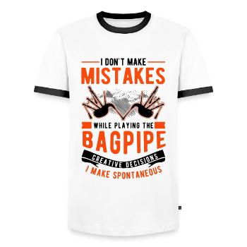 Bagpipes: Creative Choices - Men's Ringer Shirt - white/black - Front - AI Model Female 172 light (172cm) & AI Model Male 178 dark (178cm)