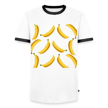 Bananenrepublik Banane Bananen - Männer Kontrast-T-Shirt - Weiß/Schwarz - Vorne - AI Model Female 172 light (172cm) & AI Model Male 178 dark (178cm)