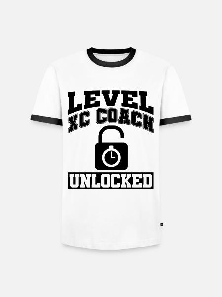 Xc-laufdesign für einen Langrendstræner - Herre kontrast-T-shirt - hvid/sort