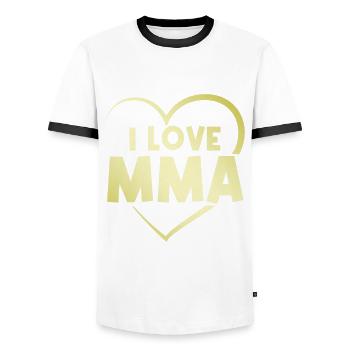 Ich liebe Mma - Männer Kontrast-T-Shirt - Weiß/Schwarz - Vorne - AI Model Female 172 light (172cm) & AI Model Male 178 dark (178cm)