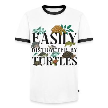 Sea Turtle Tortoise Easily - Männer Kontrast-T-Shirt - Weiß/Schwarz - Vorne - AI Model Female 172 light (172cm) & AI Model Male 178 dark (178cm)