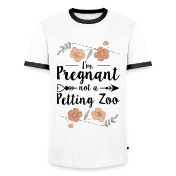 Nous allons avoir une annonce de bébé - T-shirt contrasté Homme - blanc/noir - Devant - AI Model Female 172 light (172cm) & AI Model Male 178 dark (178cm)