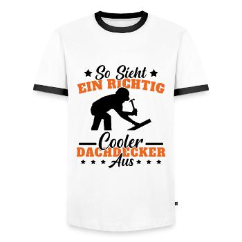 Dachdecker Meister Geschenk - Männer Kontrast-T-Shirt - Weiß/Schwarz - Vorne - AI Model Female 172 light (172cm) & AI Model Male 178 dark (178cm)