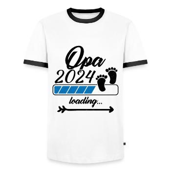 Opa in 2024 bitte warten - Männer Kontrast-T-Shirt - Weiß/Schwarz - Vorne - AI Model Female 172 light (172cm) & AI Model Male 178 dark (178cm)