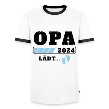 Opa 2024 lädt Schwangerschaftsankündigung ein - Männer Kontrast-T-Shirt - Weiß/Schwarz - Vorne - AI Model Female 172 light (172cm) & AI Model Male 178 dark (178cm)