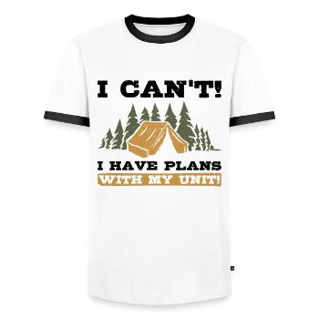 Cub Scouting Design Für Einen Pfadfinderführer - Men's Ringer Shirt - white/black - Front - AI Model Female 172 light (172cm) & AI Model Male 178 dark (178cm)