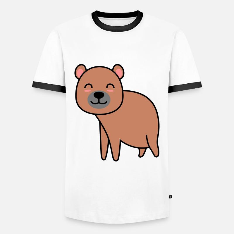 Bear Comic - Men's Ringer Shirt - white/black