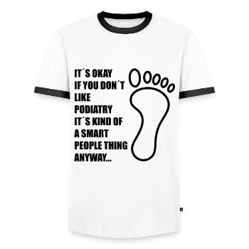 Podologe Fußpflege Pediküre Podologie Geschenke - Männer Kontrast-T-Shirt - Weiß/Schwarz - Vorne - AI Model Female 172 light (172cm) & AI Model Male 178 dark (178cm)