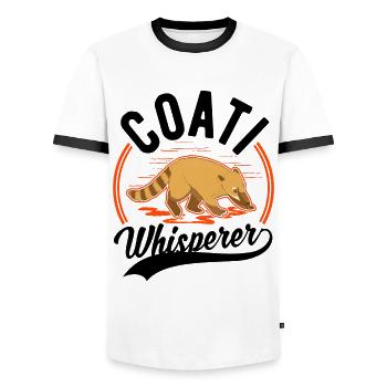 Coati Whisperer Proboscis Bear Coati - T-shirt contrasté Homme - blanc/noir - Devant - AI Model Female 172 light (172cm) & AI Model Male 178 dark (178cm)