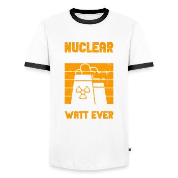 Kernkraft Und Nuklearingenieur - Men's Ringer Shirt - white/black - Front - AI Model Female 172 light (172cm) & AI Model Male 178 dark (178cm)