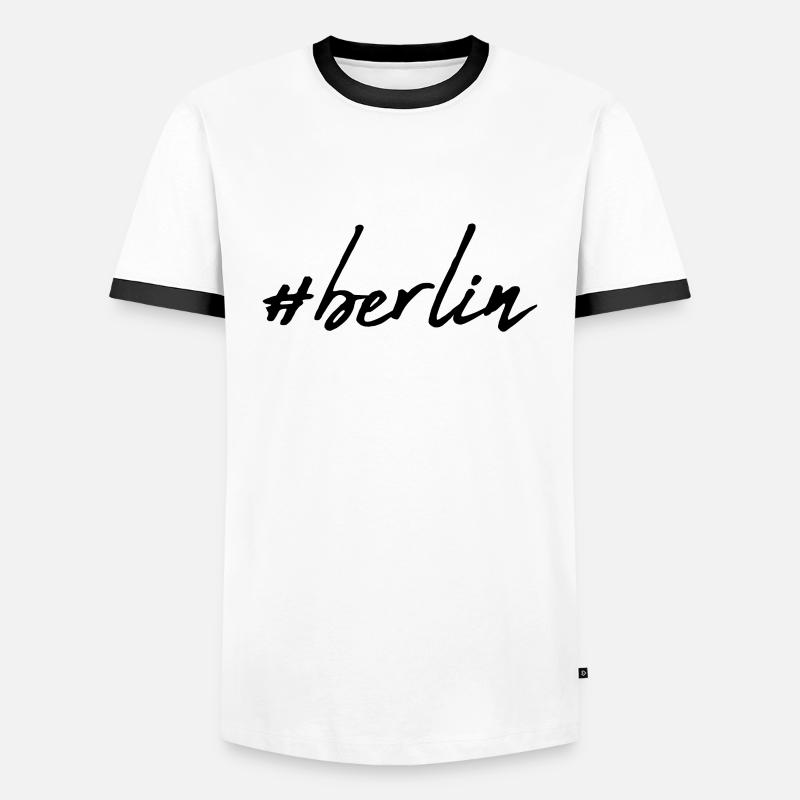 Berlin - Männer Kontrast-T-Shirt - Weiß/Schwarz