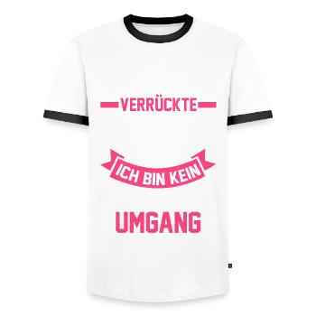 Nichte - Männer Kontrast-T-Shirt - Weiß/Schwarz - Vorne - AI Model Female 172 light (172cm) & AI Model Male 178 dark (178cm)