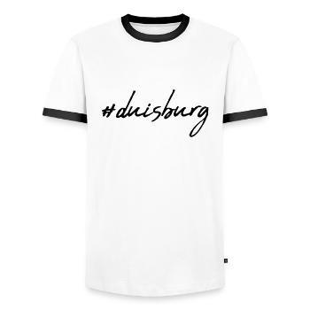 Duisburg - Männer Kontrast-T-Shirt - Weiß/Schwarz - Vorne - AI Model Female 172 light (172cm) & AI Model Male 178 dark (178cm)
