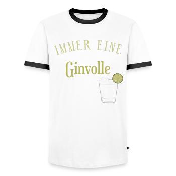 Gin Cocktail - Männer Kontrast-T-Shirt - Weiß/Schwarz - Vorne - AI Model Female 172 light (172cm) & AI Model Male 178 dark (178cm)