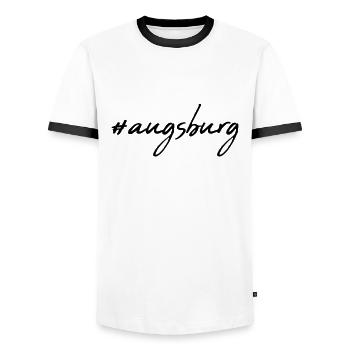 Augsburg - Men's Ringer Shirt - white/black - Front - AI Model Female 172 light (172cm) & AI Model Male 178 dark (178cm)