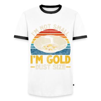 Prospecteurs d’or, chercheurs d’or, chercheurs d’or - T-shirt contrasté Homme - blanc/noir - Devant - AI Model Female 172 light (172cm) & AI Model Male 178 dark (178cm)