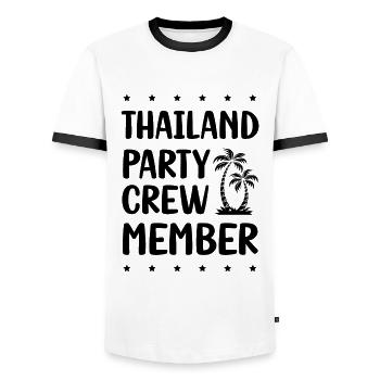 Thaïlande Party Crew - T-shirt contrasté Homme - blanc/noir - Devant - AI Model Female 172 light (172cm) & AI Model Male 178 dark (178cm)