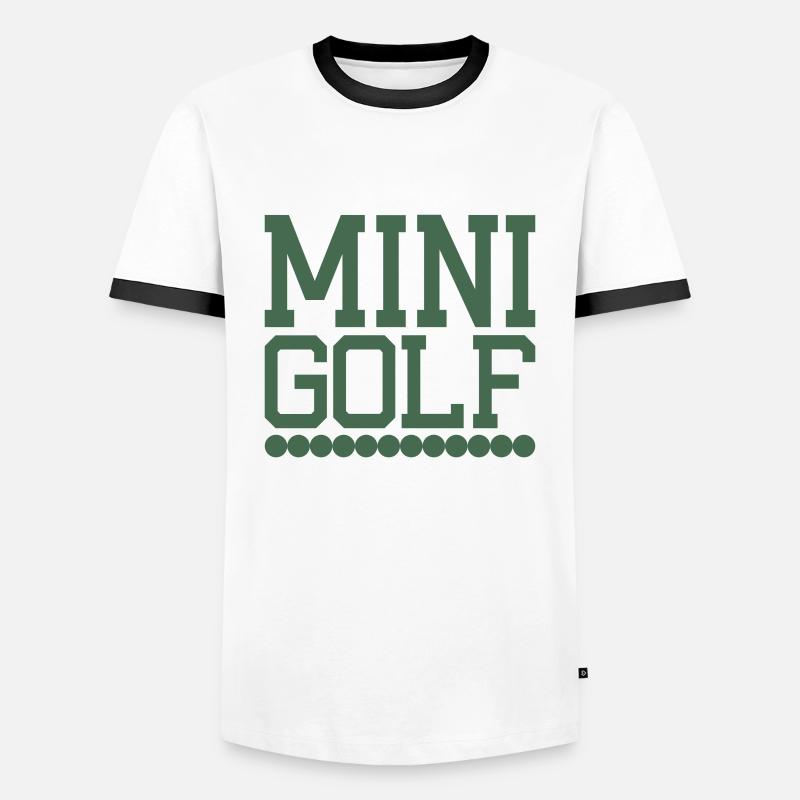 Minigolf - Männer Kontrast-T-Shirt - Weiß/Schwarz