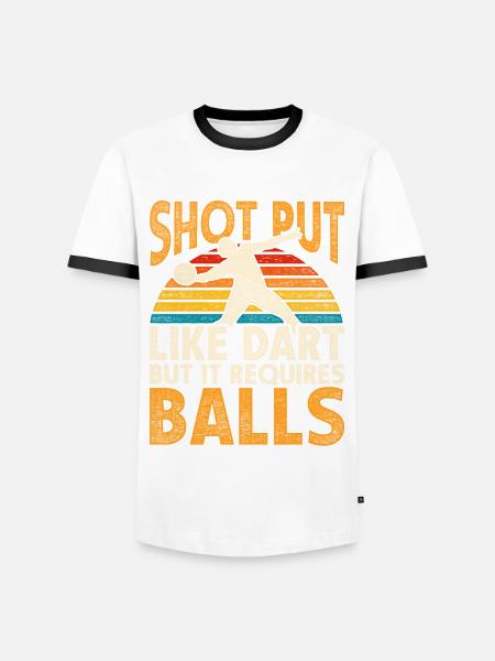 Kugelstoß Kugelstoßer - Männer Kontrast-T-Shirt - Weiß/Schwarz