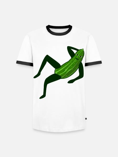 Gurken Model modische Gurke - Männer Kontrast-T-Shirt - Weiß/Schwarz