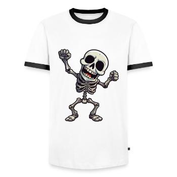 Design d’Halloween effrayant pour la prochaine fête - T-shirt contrasté Homme - blanc/noir - Devant - AI Model Female 172 light (172cm) & AI Model Male 178 dark (178cm)