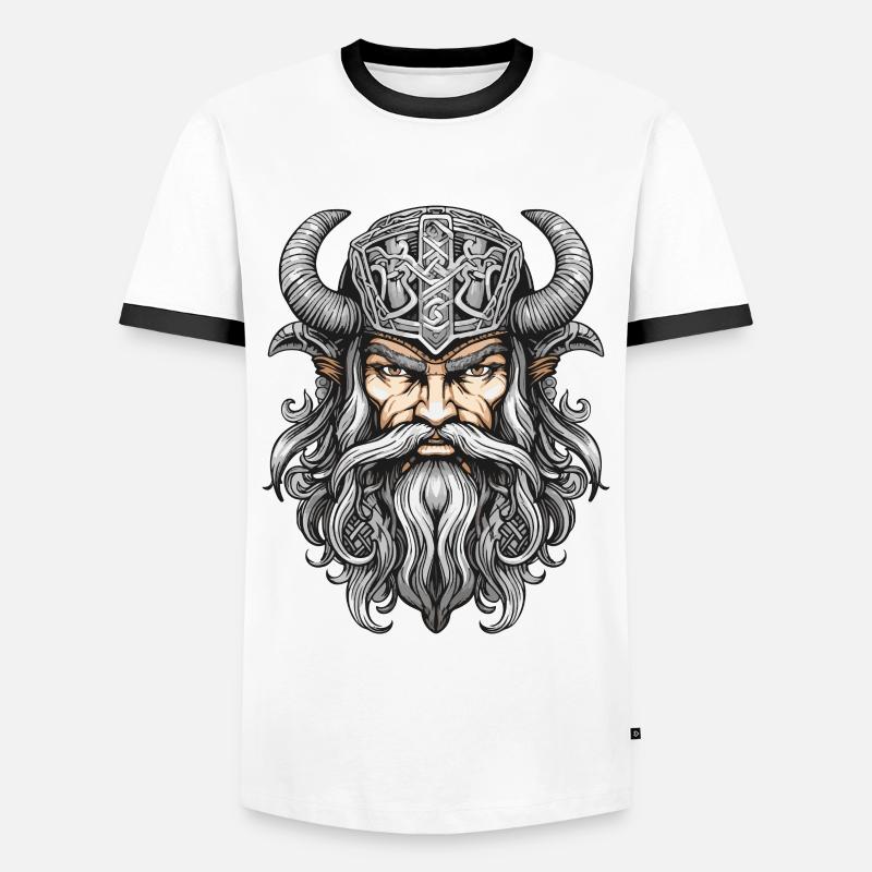 Wikinger Krieger Valhalla Odin - Männer Kontrast-T-Shirt - Weiß/Schwarz