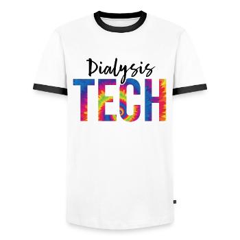 Dialyse-Technologie Lustige Dialyse-Krankenschwester Wertschätzung - Männer Kontrast-T-Shirt - Weiß/Schwarz - Vorne - AI Model Female 172 light (172cm) & AI Model Male 178 dark (178cm)