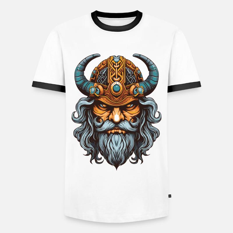 Wikinger Krieger Valhalla Odin - Männer Kontrast-T-Shirt - Weiß/Schwarz