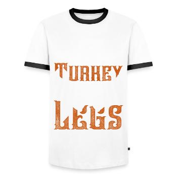 Medieval Festival Just Here For The Turkey Legs - Men's Ringer Shirt - white/black - Front - AI Model Female 172 light (172cm) & AI Model Male 178 dark (178cm)