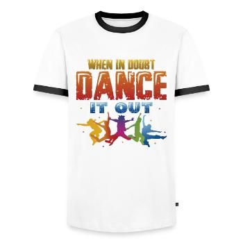 En cas de doute, dansez, dansez le hip hop - T-shirt contrasté Homme - blanc/noir - Devant - AI Model Female 172 light (172cm) & AI Model Male 178 dark (178cm)