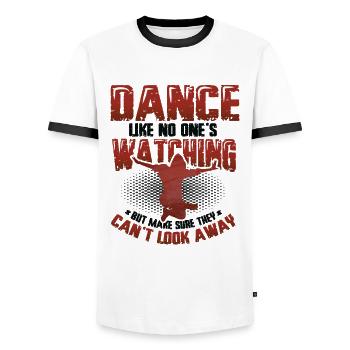 Danser comme si personne ne regardait la danse hip hop - T-shirt contrasté Homme - blanc/noir - Devant - AI Model Female 172 light (172cm) & AI Model Male 178 dark (178cm)