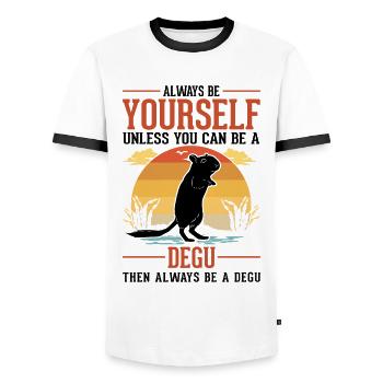 Always be yourself Degu Walddegu - Männer Kontrast-T-Shirt - Weiß/Schwarz - Vorne - AI Model Female 172 light (172cm) & AI Model Male 178 dark (178cm)