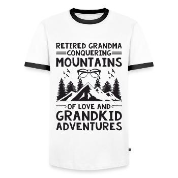 Pensionierte Oma Eroberung der Berge Ruhestand Pe - Männer Kontrast-T-Shirt - Weiß/Schwarz - Vorne - AI Model Female 172 light (172cm) & AI Model Male 178 dark (178cm)