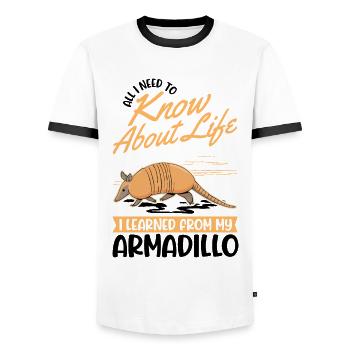 Le tatou dit le tatou - T-shirt contrasté Homme - blanc/noir - Devant - AI Model Female 172 light (172cm) & AI Model Male 178 dark (178cm)