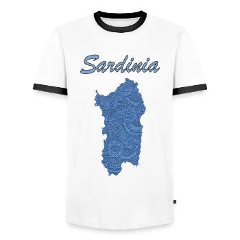 Sardinien Insel Italien Sardinia Island Italy - Men's Ringer Shirt - white/black - Front - AI Model Female 172 light (172cm) & AI Model Male 178 dark (178cm)