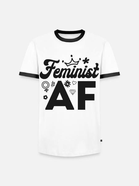 Feminist Feminist Af - Männer Kontrast-T-Shirt - Weiß/Schwarz