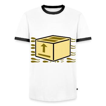 Parcel deliverer, postman, parcel carrier - Men's Ringer Shirt - white/black - Front - AI Model Female 172 light (172cm) & AI Model Male 178 dark (178cm)