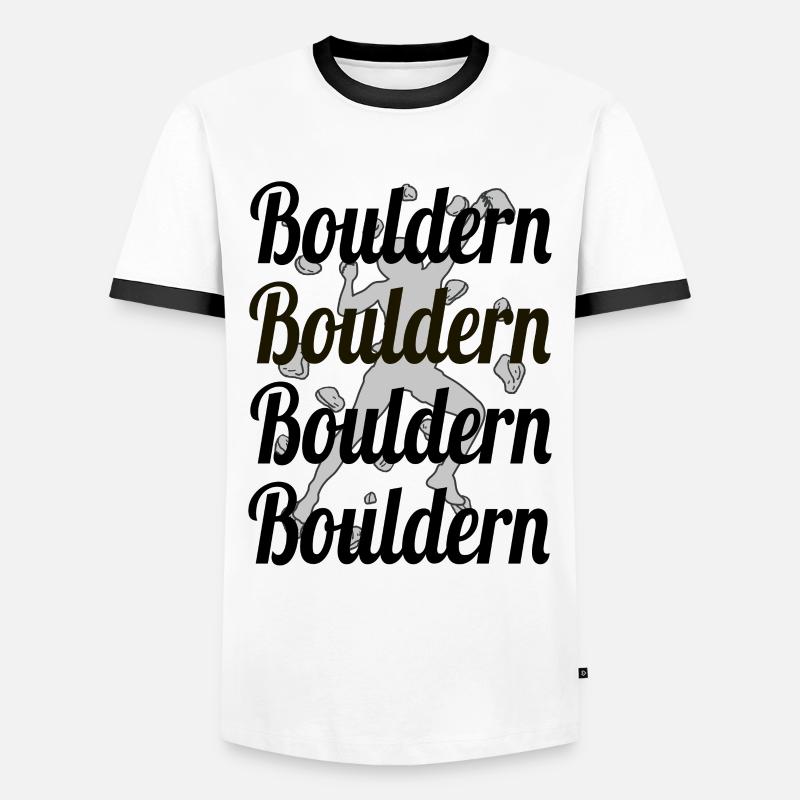 Boulder Bouldern Klettern Boulderer Bouldering - Männer Kontrast-T-Shirt - Weiß/Schwarz