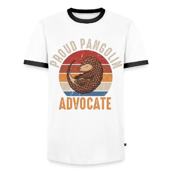 Proud Pangolin Advocate Owner of a - Men's Ringer Shirt - white/black - Front - AI Model Female 172 light (172cm) & AI Model Male 178 dark (178cm)
