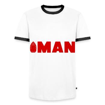 Triathlon Joke Triathlètes Triathlète - T-shirt contrasté Homme - blanc/noir - Devant - AI Model Female 172 light (172cm) & AI Model Male 178 dark (178cm)